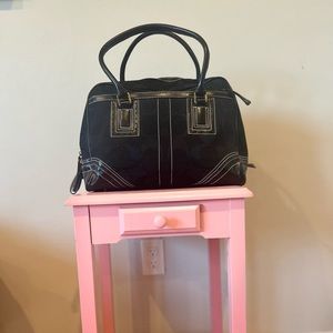 Big Coach Logo Print Shoulder Bag